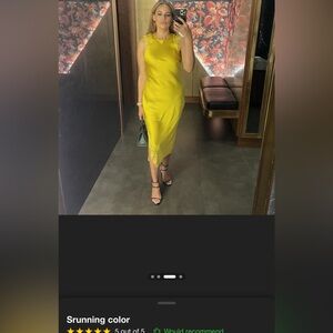 Women’s Future Collective Sleeveless Lace Trim Ankle Dress in Yellow Size Medium